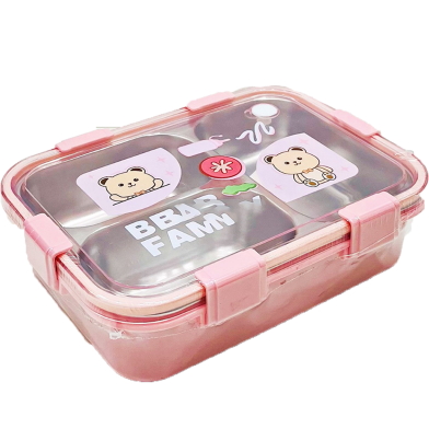 Airtight 3 Part Stainless Steel Tiffin Box Food Container image