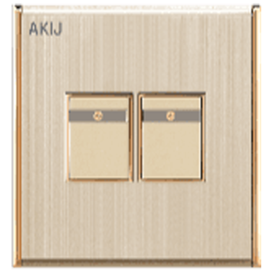 Akij Aura 2 Gang 1 Way Switch image