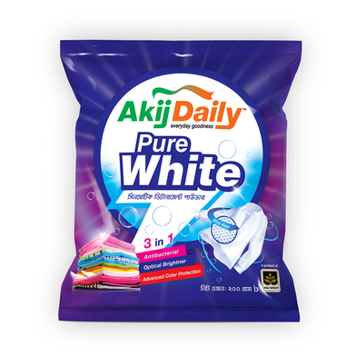 Akij Daily Pure White Detergent Powder - 200g image