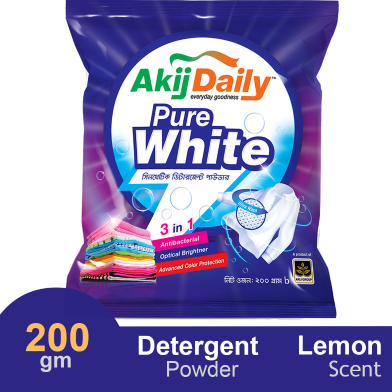 Akij Daily Pure White Detergent Powder - 200g image