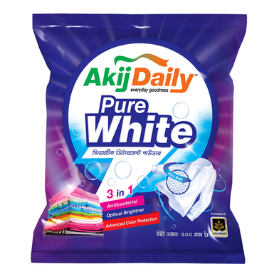 Akij Daily Pure White Detergent Powder - 500g image