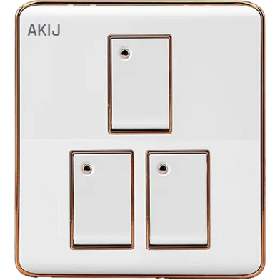 Akij Delight 3 Gang 1 Way Switch image