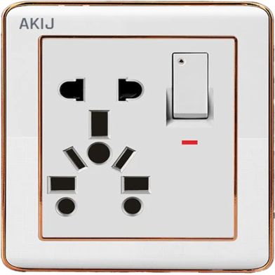 Akij Delight Combination Socket With Switch, 16A image