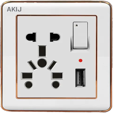 Akij Delight Combination Socket With USB16A image