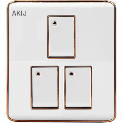 Akij Elegant 3 Gang 1 Way Switch image