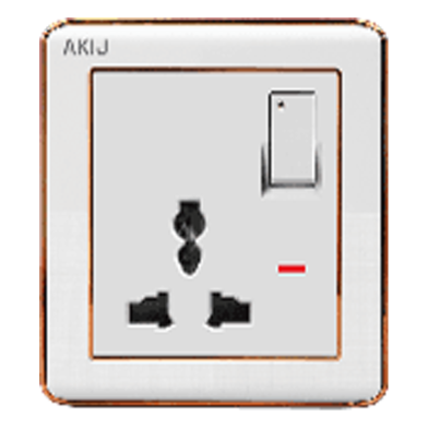 Akij Elite 3 Pin Universal Socket with Switch 13A image