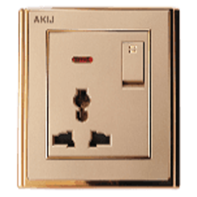 Akij Innova 3 Pin Universal Socket with Switch USB 13A image