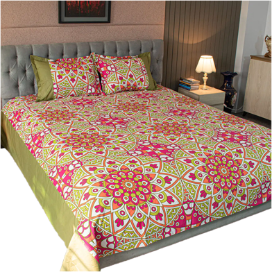 Allora Alpana Print Bedsheet Magenta image