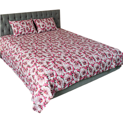 Allora ‍ৃChina Rose Print Bed Sheet – Pink image