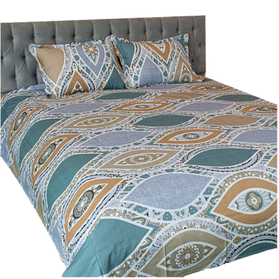 Allora Printed Bedsheet – Golden image