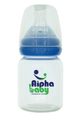 Alpha Baby Feeding Bottle with Silicone Nipple 60ml - Blue image