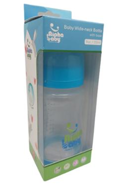 Alpha Baby Feeding Bottle with Soft Silicone Nipple 9OZ/250ml - Blue image