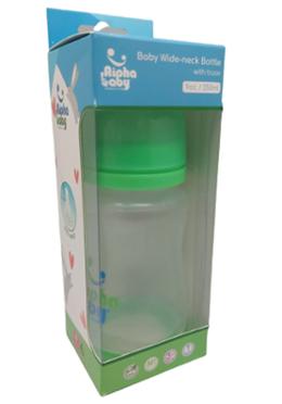 Alpha Baby Feeding Bottle with Soft Silicone Nipple 9OZ/250ml - Green image