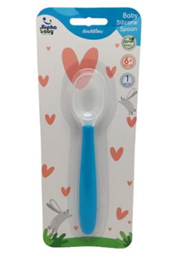 Alpha Baby Silicone Spoon 1 Pcs - Blue image