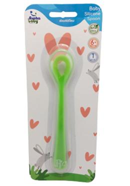 Alpha Baby Silicone Spoon 1 Pcs - Green image