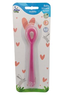 Alpha Baby Silicone Spoon 1 Pcs - Pink image