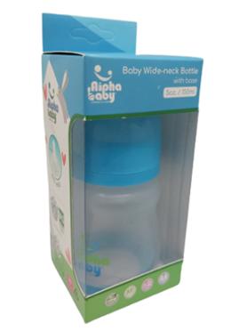 Alpha Baby Wide-Neck Baby Feeding Bottle 150ml (Blue) image