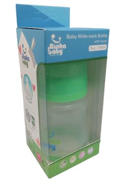 Alpha Baby Wide-Neck Baby Feeding Bottle 150ml (Green) image