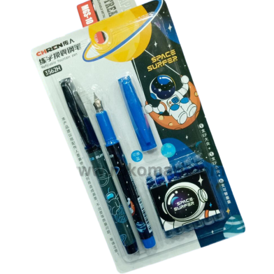 Apcatio Fountain Pen Fine Nib Space Astronaut Pen Gift Set (Blue) image