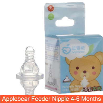 AppleBear Round Head Soft Silicone Nipple M 4-6months 2 Pcs image