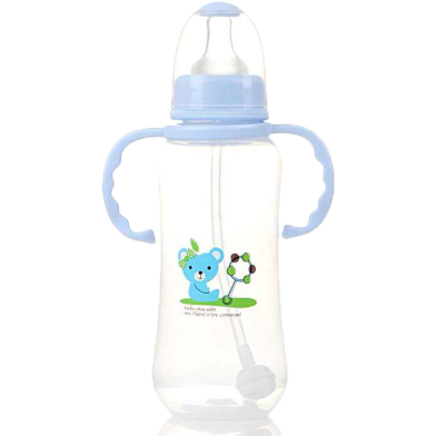 Applebear Baby Milk Feeding Plastic Straw Bottle With Handle 280 ml image