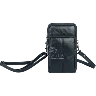 Armadea Mini 3 Chamber Biker Waist Bag with Belt Black image