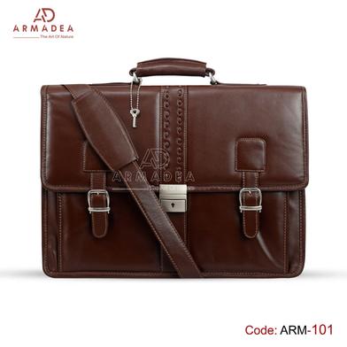 Armadea Official Bag With Genuine Leather Chocolate image