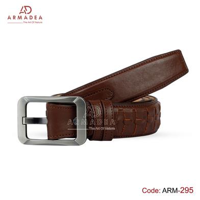Armadea Stylish Hand Made Bini Leather Belt Chocolate image