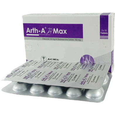 Arth-A Max 750 mg Plus 50 mg 10's Strip Tablet image