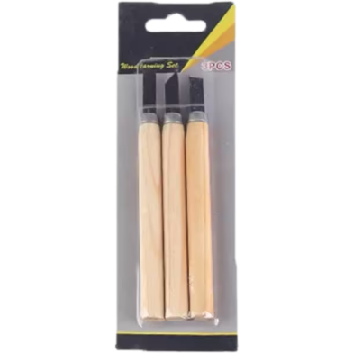Arts 3 pcs Professional Wood Carving Chisel Knife Hand Tool Set for Basic Detailed Carving Woodworkers Gouges image