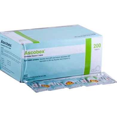 Ascobex 250 mg - 10's Strip Chewable Tablet image