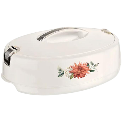 Asian Elegant Casserole Oval Hotpot 4.0 Ltr White image