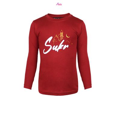 Asilz Sukr Kids Premium Full Sleeve T-shirt Sun Dried Tomato Colour image