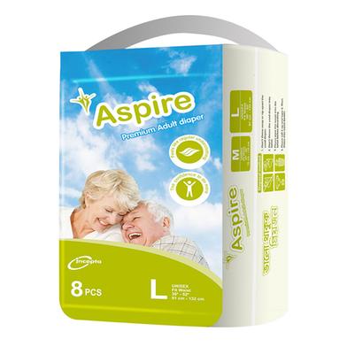 Aspire Premium Unisex Adult Belt System Diaper (L Size) (90-125 cm) (8pcs) image