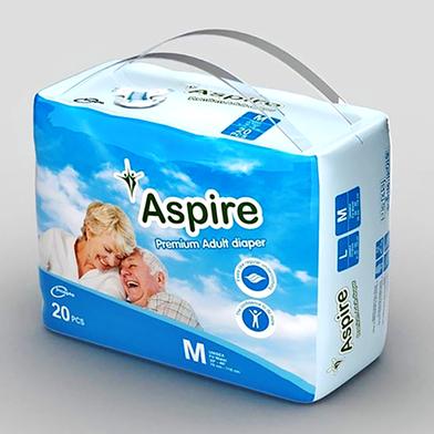 Aspire Premium Unisex Adult Belt System Diaper (M Size) (76-116 cm) (20pcs) image