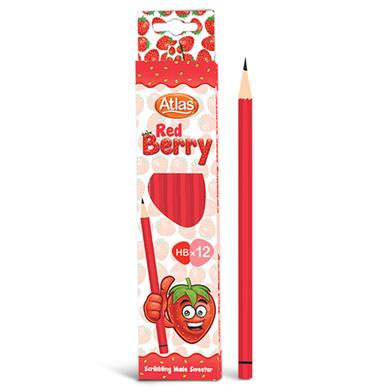 Atlas Berry Red Pencil - HB 12 pencils in a single pack image