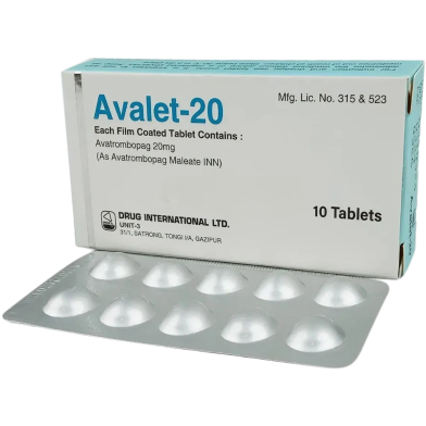 Avalet 20 mg Tablet–10's Strip image