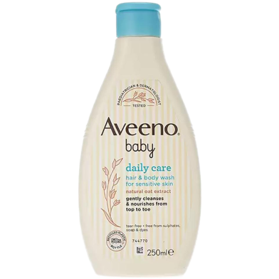 Aveeno Daily Care Baby Hair and Body Wash for sensitive skin - 250ml image