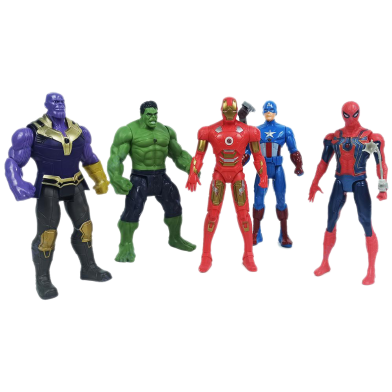 Avengers Action Figure Iron Man Captain America Hulk Spider Man And Thanos 5 Pcs Set figure 5pcs box big 2105 Non Brand Rokomari