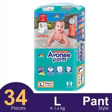 Avonee Pant System Baby Diaper (L Size) (9-14kg) (34pcs) image