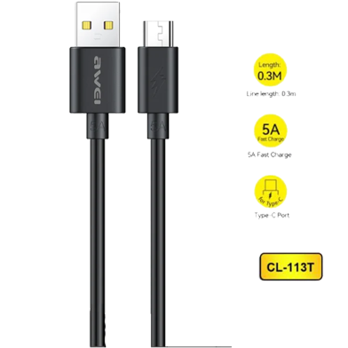 Awei CL-113T USB C Cable 5A Fast Charging image