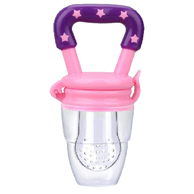 BABY FRUIT PACIFIER Fresh Food Feeder Teething Toy Teether Chosni Teat Pacifier Feeder Bottles for New born (im_pacifier_m_pink) Pink image