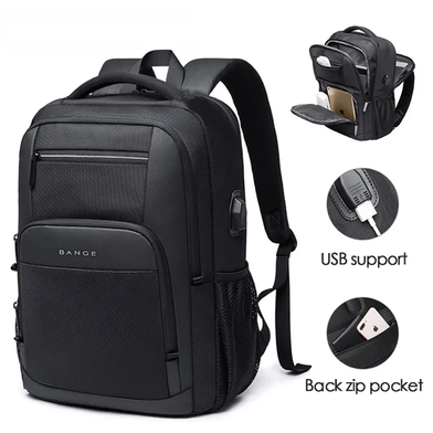 BANGE Large Capacity Laptop Backpack (Black) - 15.6 Inch image