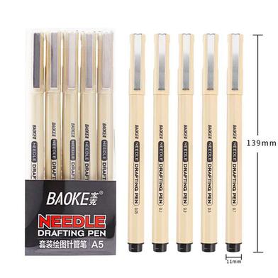 BAOKE 5pcs/set Micron Needle Drafing Pen Sketching drawing Pen Art Markers for Sketch design sketch Lettering School Album Writing image