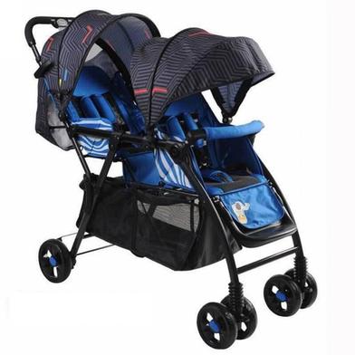 BBH Twin Baby Stroller Premium Prams- Blue image
