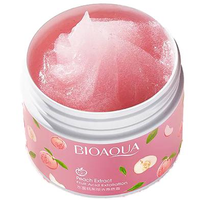BIOAQUA Body Neck Legs Back Peach Extract Fruit Acid Exfoliation Cream Scrub- 140Gm image