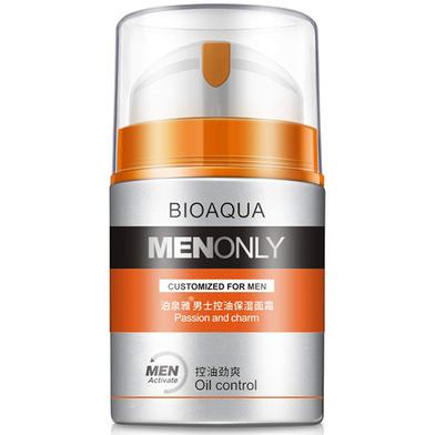 BIOAQUA Men Сlean Pores Skin Face Cream Controls Sebum Hydro-lipid Skin Oil Balance Nourishes Feeling of Freshness- 50gm image