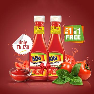 BUY 1 Alfa Tomato Ketchup (Squeeze) 340gm GET 1 FREE image