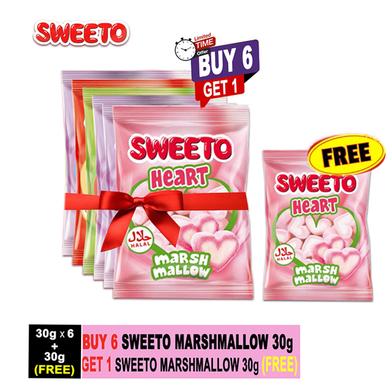 BUY 6 Sweeto Marshmallow 30gm GET 1 Sweeto Marshmallow 30gm FREE image