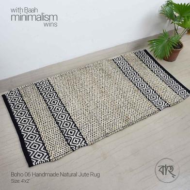 Baah 06 Handmade Natural Jute Rug 4x2 Inch image